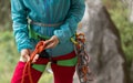 ÃÂ¡limber making a eight rope knot Royalty Free Stock Photo